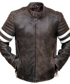 Fight Club Distressed Brown Leather Jacket